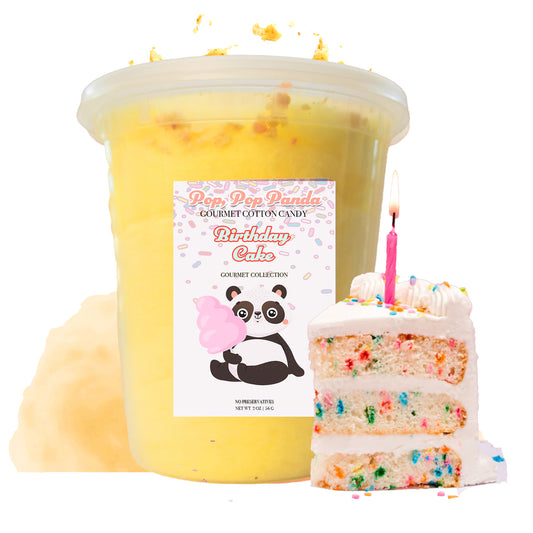 STUFFED Birthday Cake Cotton Candy FILLED with frosted animal cookies, vanilla wafers and topped with sprinkles | 5 oz