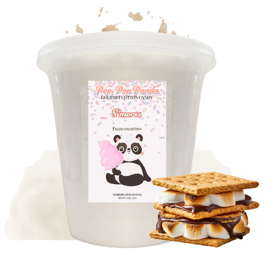 STUFFED S'mores Cotton Candy FILLED with honey graham crackers and topped with freeze dried marshmallows | 5 oz