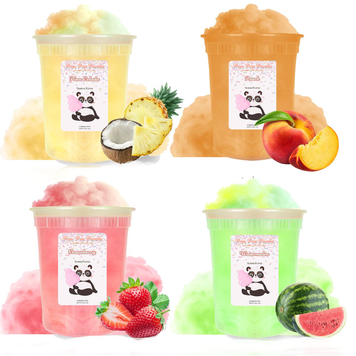 Summer Variety Pack - 4 Cotton Candy Tubs | 2 oz
